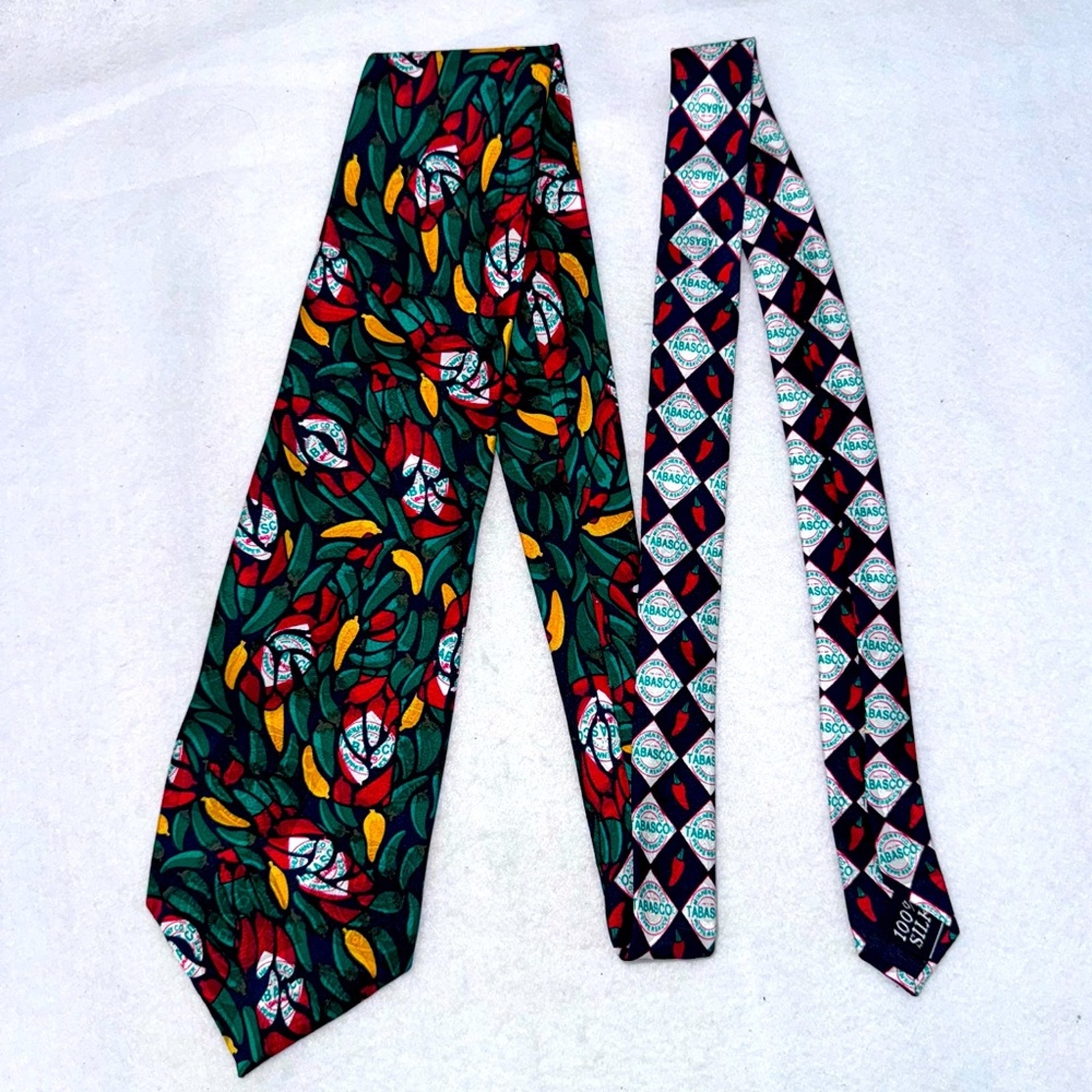 Euc Vintage Men’s 100% Silk Tabasco Pepper Sauce Necktie
